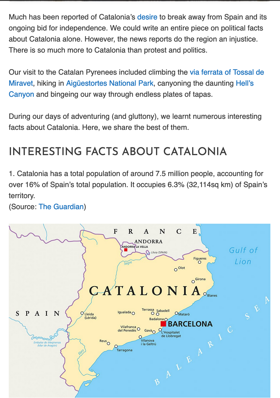 17 interesting facts about Catalonia
